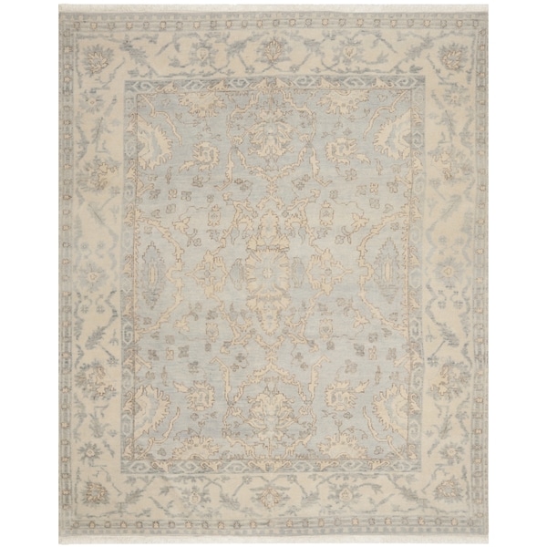 Safavieh Hand-knotted Oushak Blue/ Ivory Wool Rug - 9' x 12' - Free ...