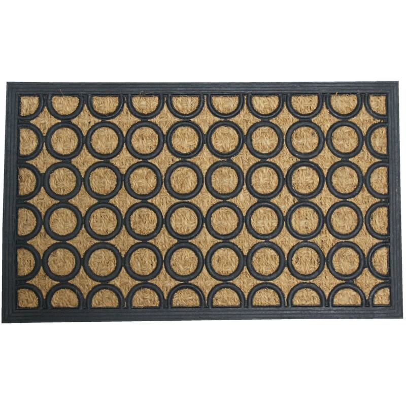 Rubber-Cal 'Tranquil Pattern' Rubber Coir Doormat (18" x 30")