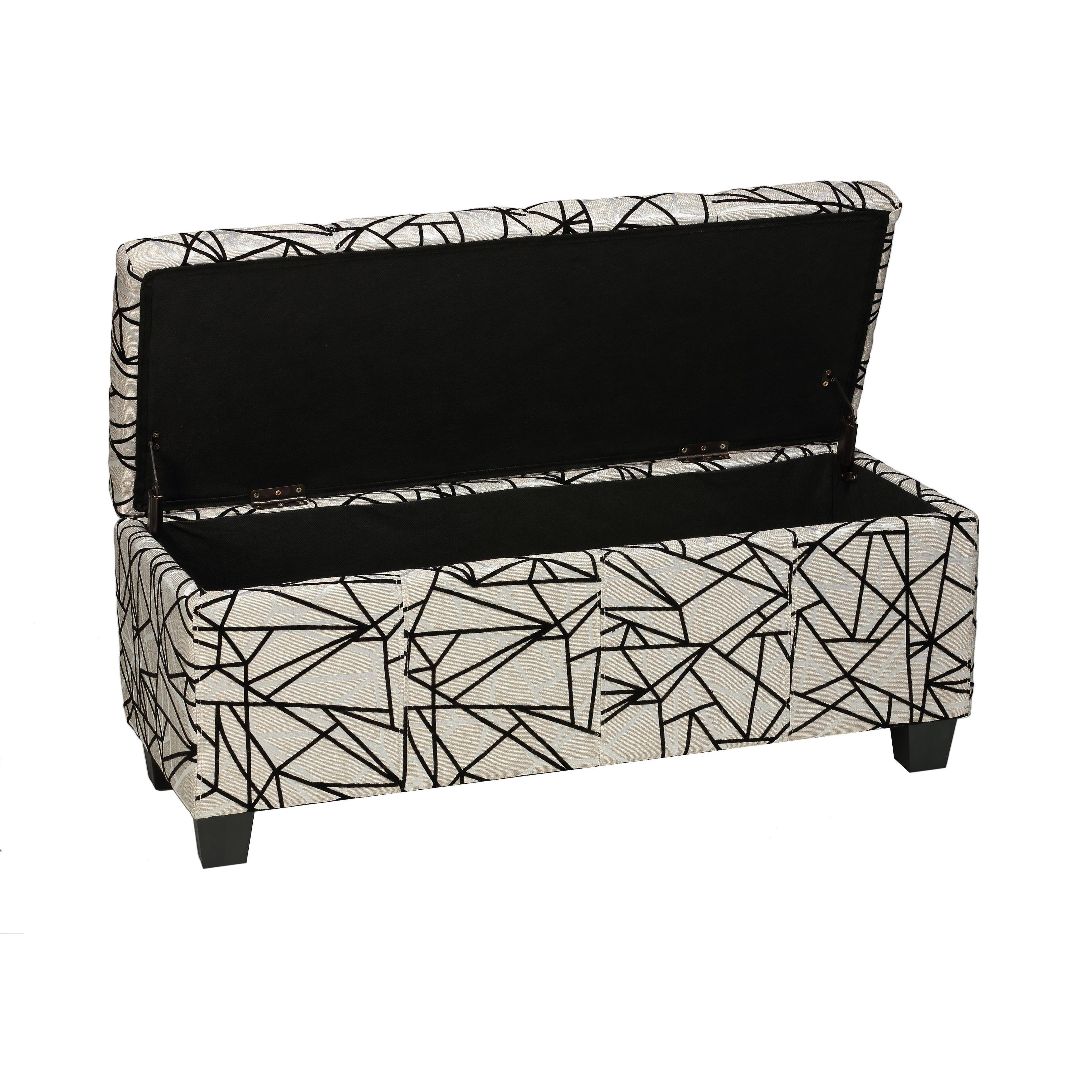 Cortesi Home Ziggy Fabric Storage Ottoman