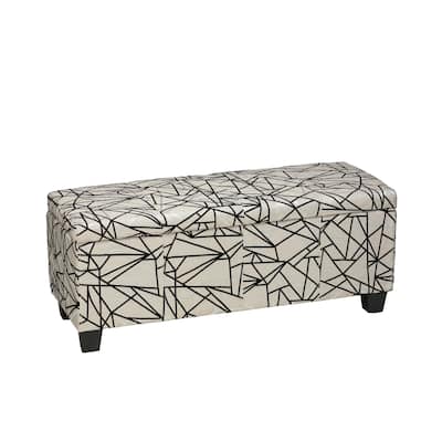 Cortesi Home Ziggy Fabric Storage Ottoman