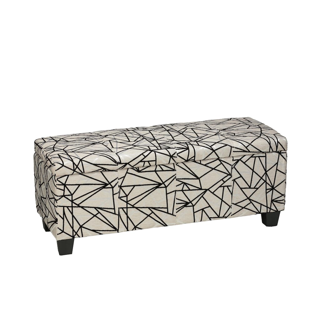 Cortesi Home Ziggy Fabric Storage Ottoman