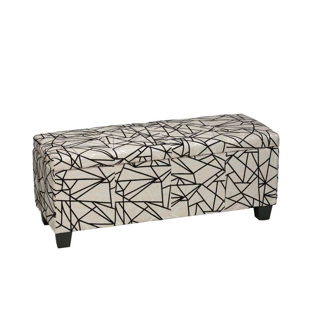 Cortesi Home Ziggy Fabric Storage Ottoman