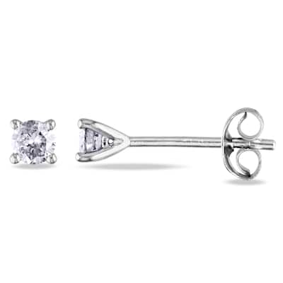 Miadora Sterling Silver 1/4ct TDW Diamond Stud Earrings