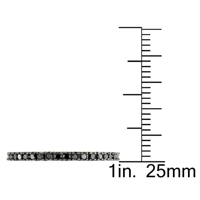Miadora 14k White Gold 2/5ct TDW Black Diamond Eternity Ring