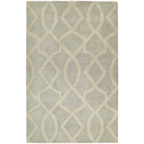 Graffix Hand-Tufted Light Grey Rug (9'6 x 13') - 9'6" x 13'