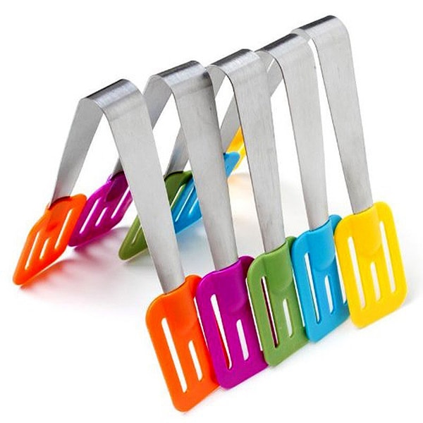 Assorted Color Multi-use Slotted Mini Tongs (Set of 5)