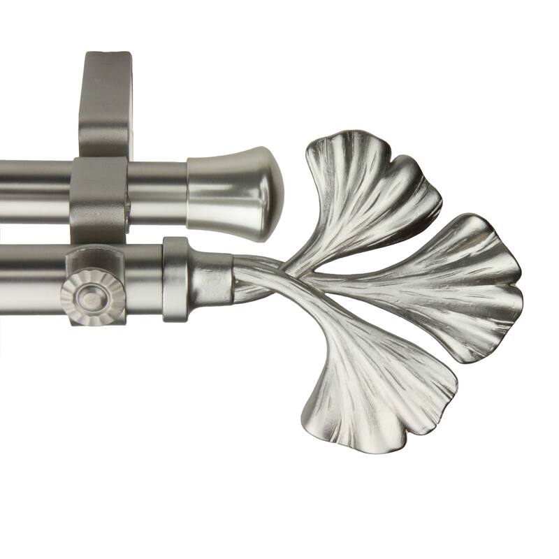 InStyleDesign Luck Adjustable Satin Nickel Double Curtain Rod
