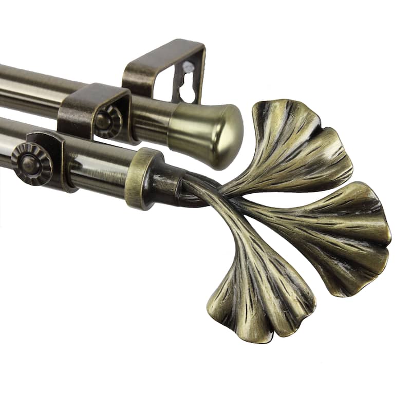 InStyleDesign Luck Adjustable Antique Brass Double Curtain Rod
