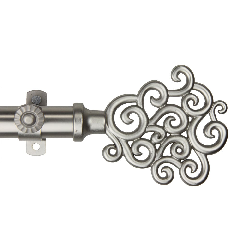 Cloud Adjustable Satin Nickel Curtain Rod