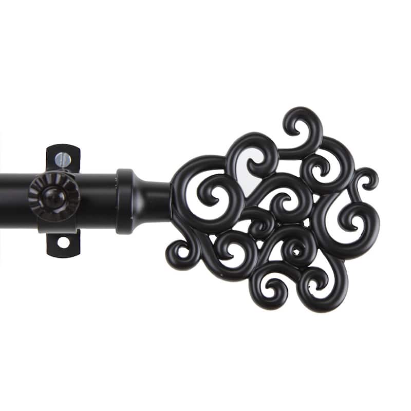 InStyleDesign Cloud Adjustable Black Curtain Rod - 28 to 48 inches