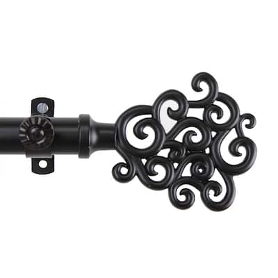 InStyleDesign Cloud Adjustable Black Curtain Rod