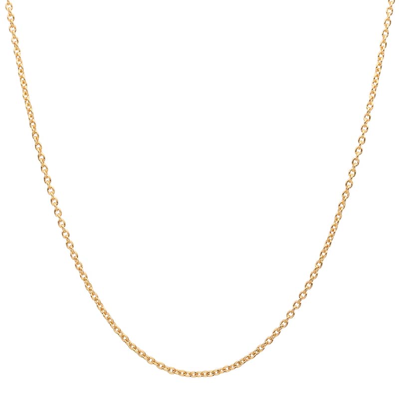 Gold Plated Silver 1 mm Cable Chain Necklace