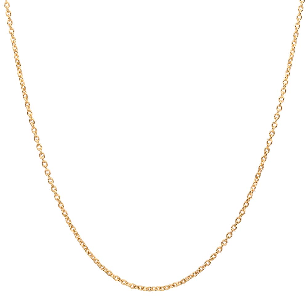 Gold Plated Silver 1 mm Cable Chain Necklace