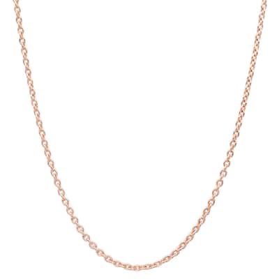 Roberto Martinez Rose Gold Plated Silver 1 mm Cable Chain Necklace (16"-24")