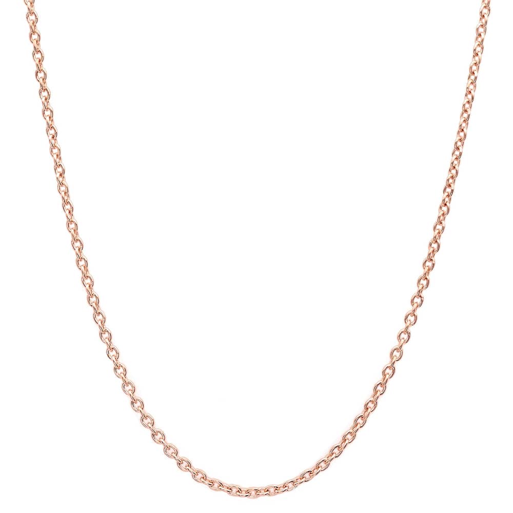 Roberto Martinez Rose Gold Plated Silver 1 mm Cable Chain Necklace (16"-24")