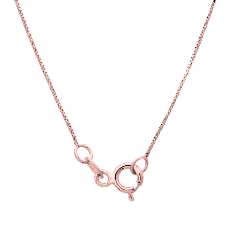 Roberto Martinez Rose Gold Plated Silver 1 mm Box Chain (16"-24")