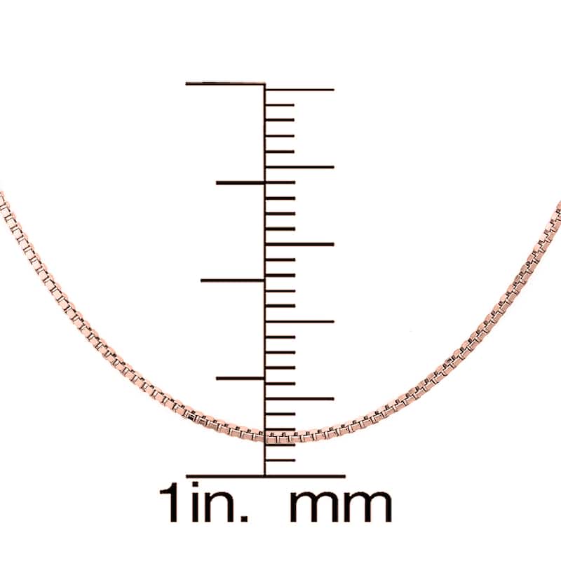 Roberto Martinez Rose Gold Plated Silver 1 mm Box Chain (16"-24")