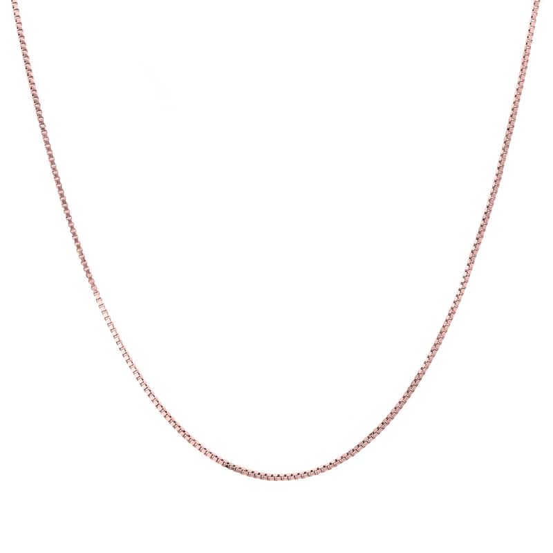 Roberto Martinez Rose Gold Plated Silver 1 mm Box Chain (16"-24")