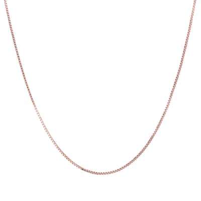Roberto Martinez Rose Gold Plated Silver 1 mm Box Chain (16"-24")