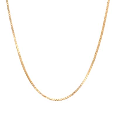 Roberto Martinez Gold Plated Silver 1.25 mm Box Chain (16"-24") - Yellow