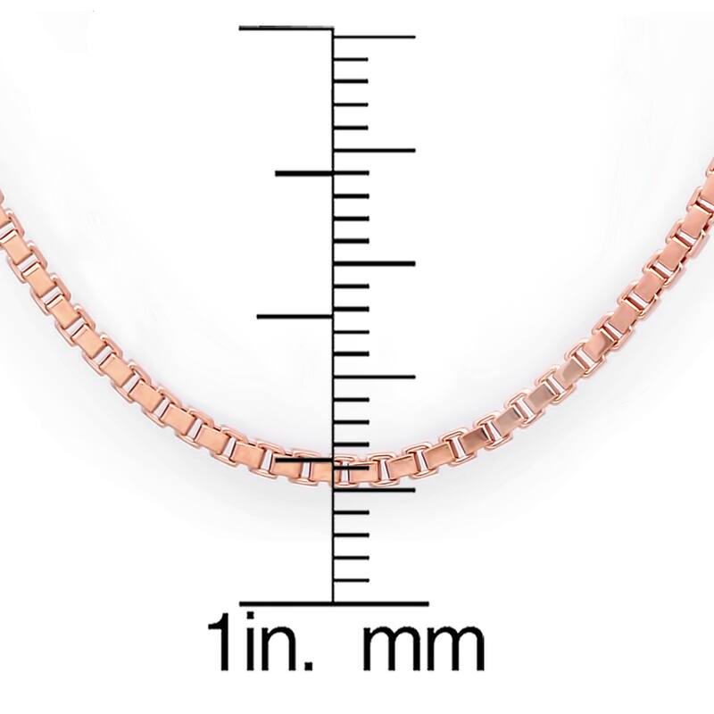 Roberto Martinez Rose Gold Plated Silver 1.25 mm Box Chain (16"-24")