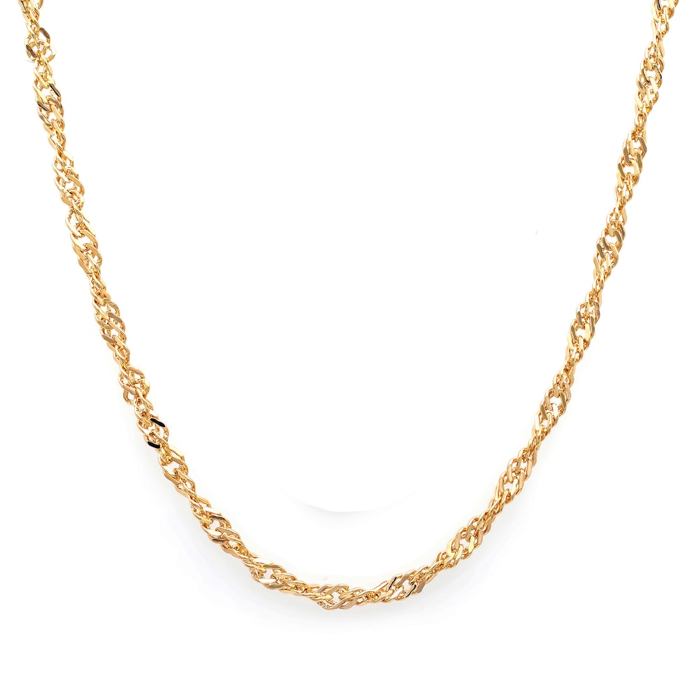 Roberto Martinez Yellow Gold Plated Silver Singapore Chain