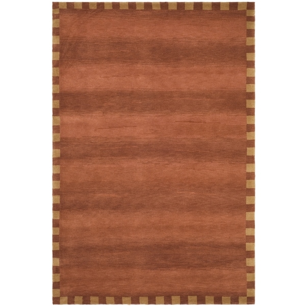Safavieh Hand-knotted Tibetan Border Rust Wool Rug - 8' x 10'