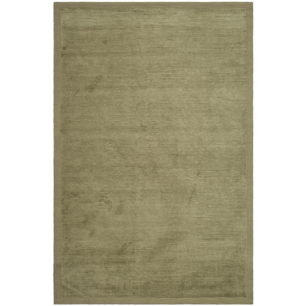 Safavieh Hand Knotted Tibetan Striped Olive Wool Silk Rug 9 Safavieh Hand Knotted Tibetan Striped Olive Wool Silk Rug 9 X27
