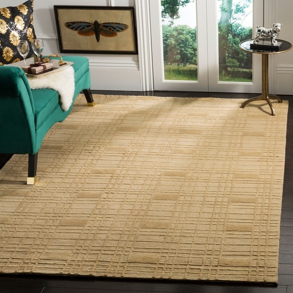 Safavieh Hand-knotted Tibetan Geometric Gold Wool Area Rug - 9' x 12'