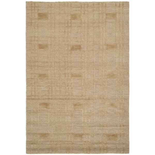 Safavieh Hand-knotted Tibetan Geometric Gold Wool Area Rug (9' x 12')