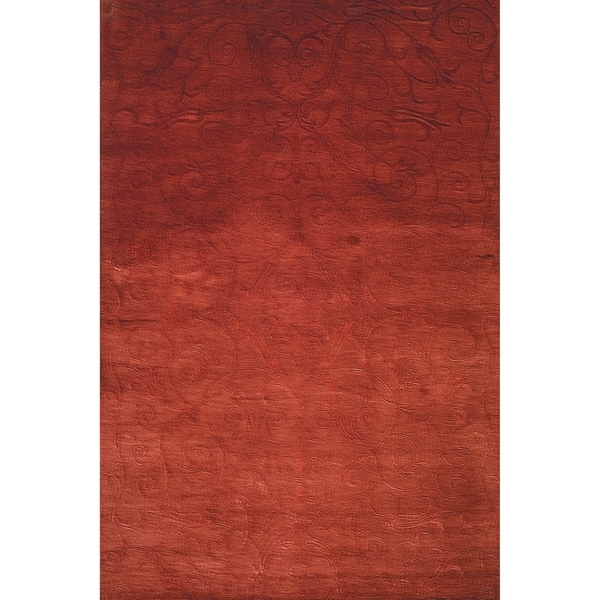Safavieh Hand-knotted Tibetan Iron Scrolls Raspberry Wool/ Silk Rug - 9' x 12'