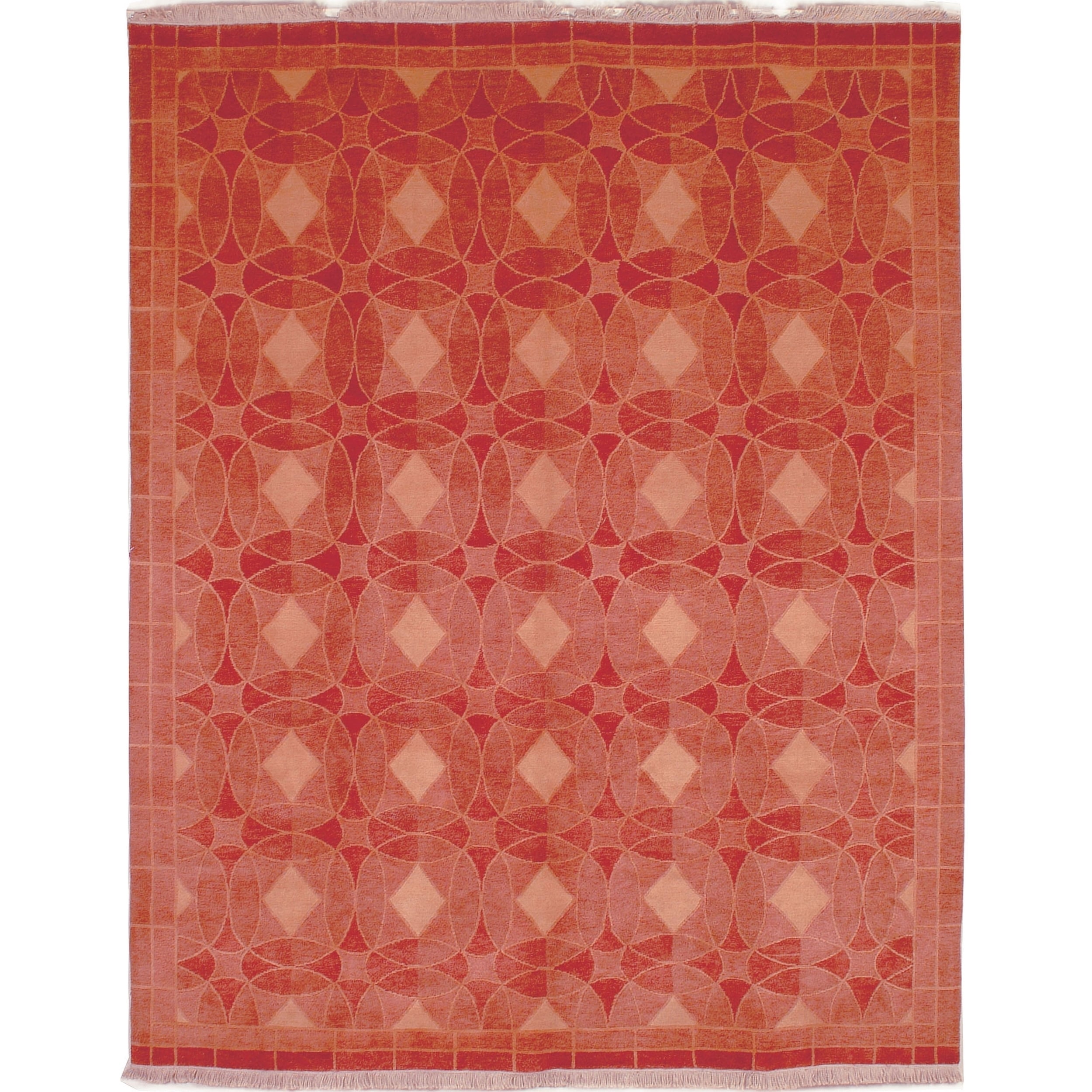 Safavieh Hand knotted Tibetan Rust Wool Geometric Rug (6 X 9)
