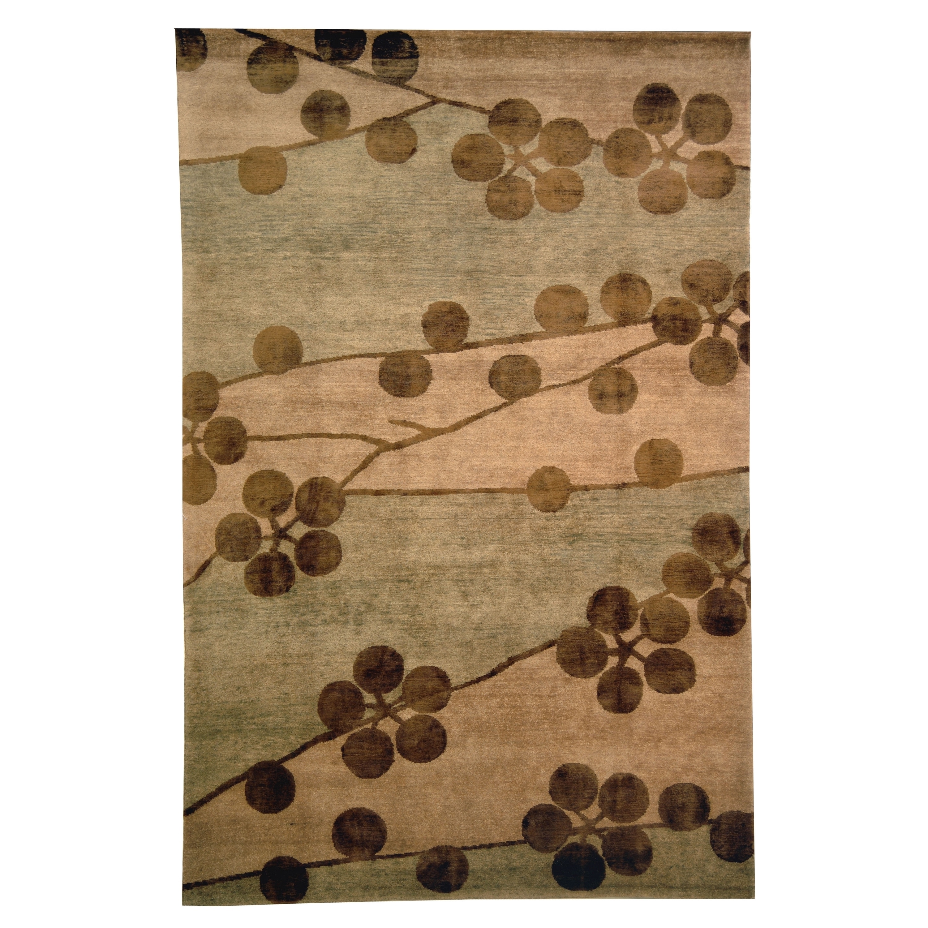 Safavieh Hand knotted Tibetan Floral pattern Beige Wool/ Silk Rug (9 X 12)