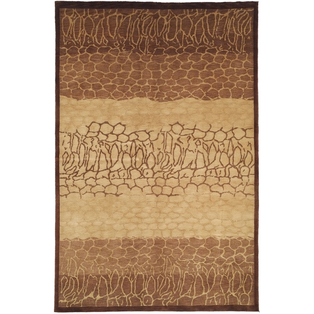 Safavieh Hand knotted Tibetan Contemporary Beige Wool Rug (4 X 6)