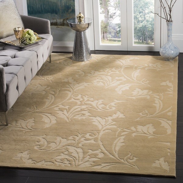 Safavieh Hand-knotted Tibetan Floral Cream Wool/ Silk Rug - 8' x 10'