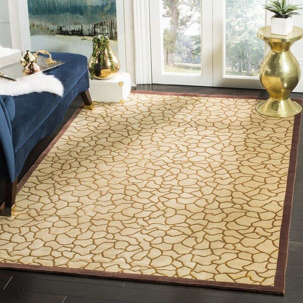 Safavieh Hand-knotted Tibetan Gold Wool/ Silk Rug - 9' x 12'