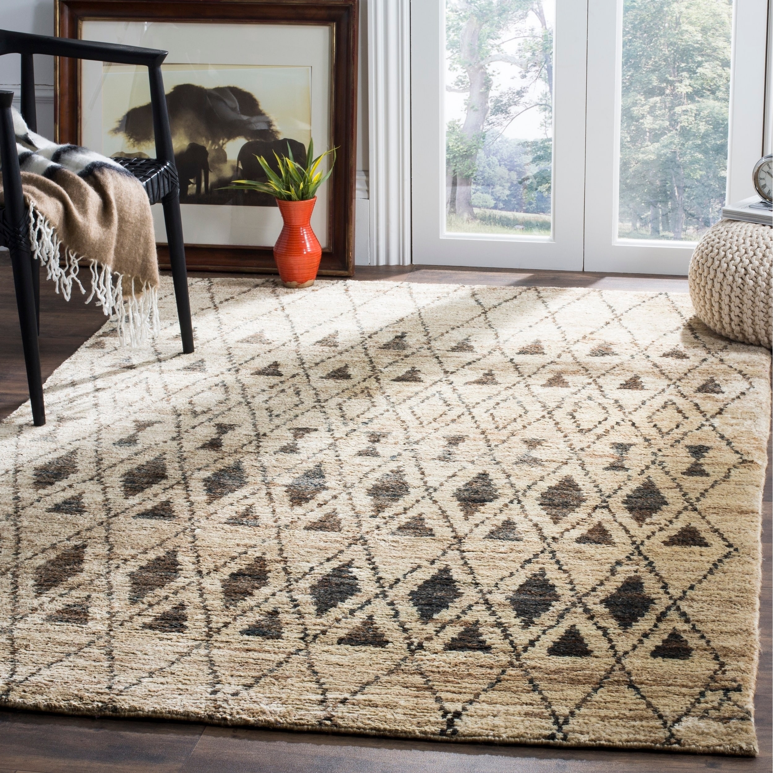 Safavieh Hand knotted Tangier Ivory/ Black Wool/ Jute Rug (4 X 6)