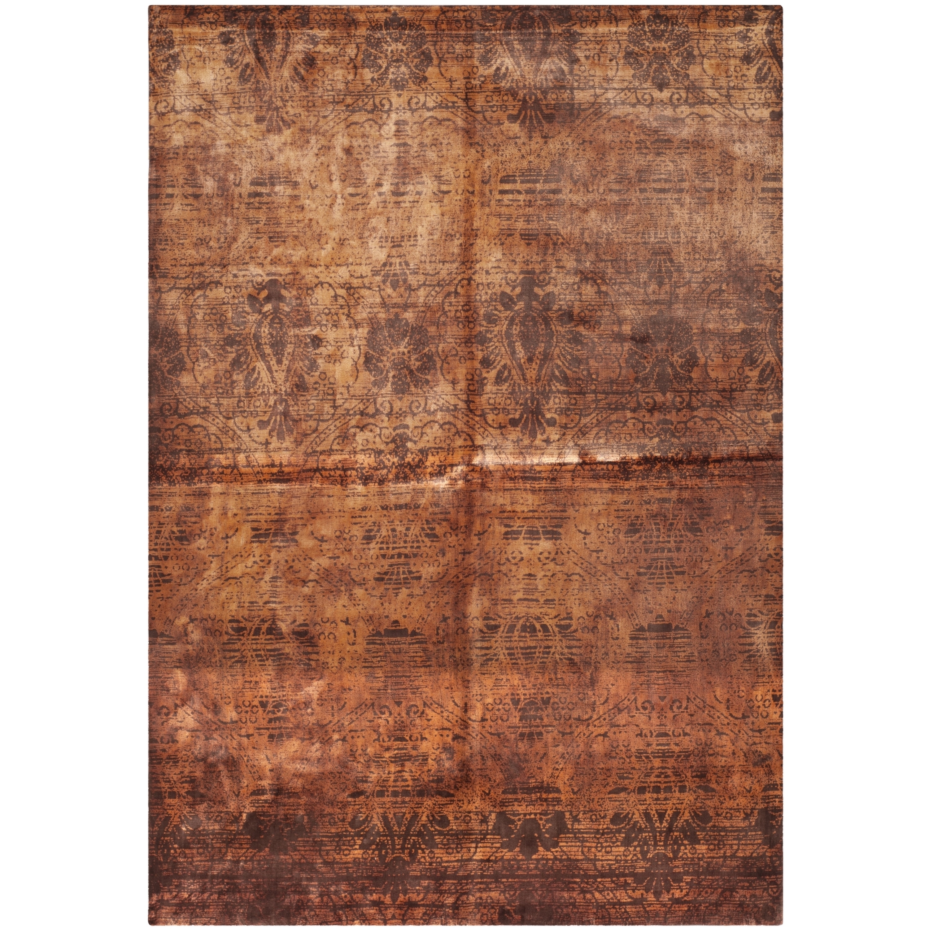 Safavieh Hand knotted Tibetan Contemporary Rust Wool Rug (8 X 10)