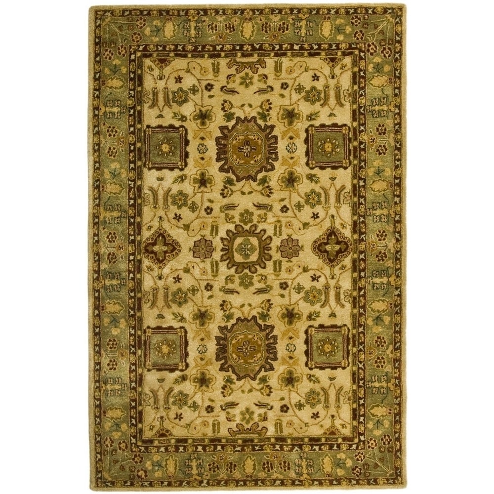 Safavieh Handmade Taj Mahal Ivory/ Green Wool Area Rug (56 X 86)