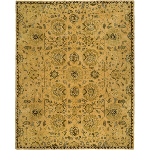Safavieh Hand-made Taj Mahal Taupe Wool Rug (9' x 12')