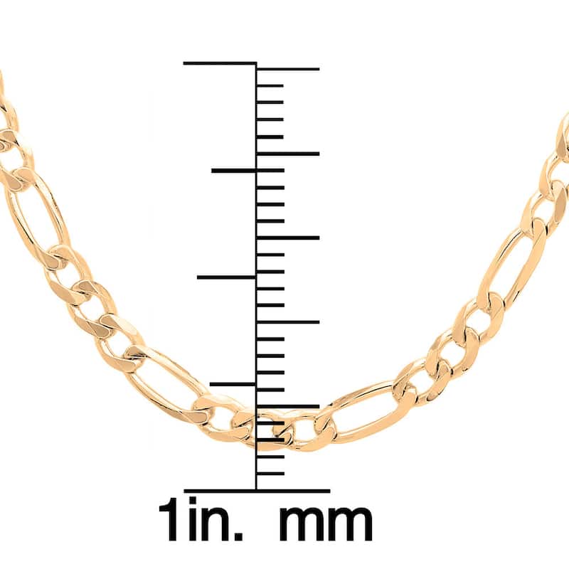 Roberto Martinez Gold Plated Silver 3 mm Figaro Chain (18"-24")