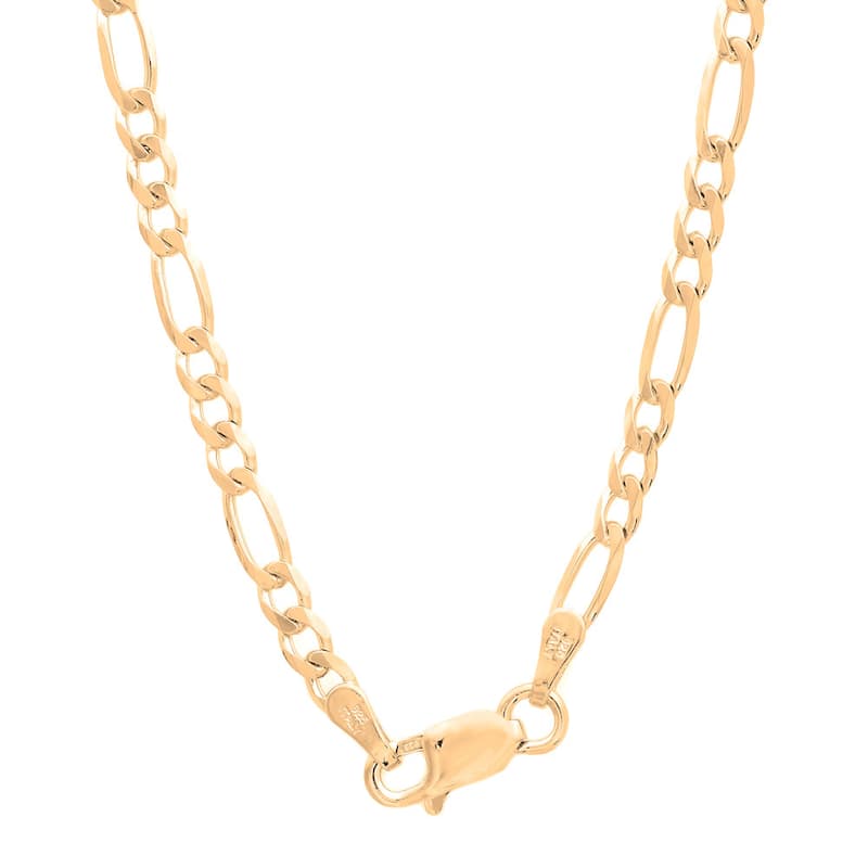 Roberto Martinez Gold Plated Silver 3 mm Figaro Chain (18"-24")