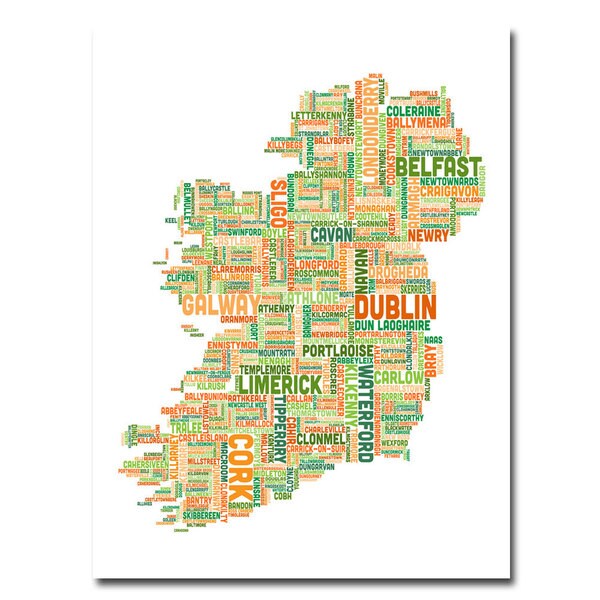 Michael Tompsett 'Ireland City Map II' Canvas Art