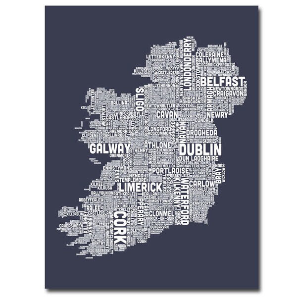 Michael Tompsett 'Ireland City Map XVIII' Canvas Art
