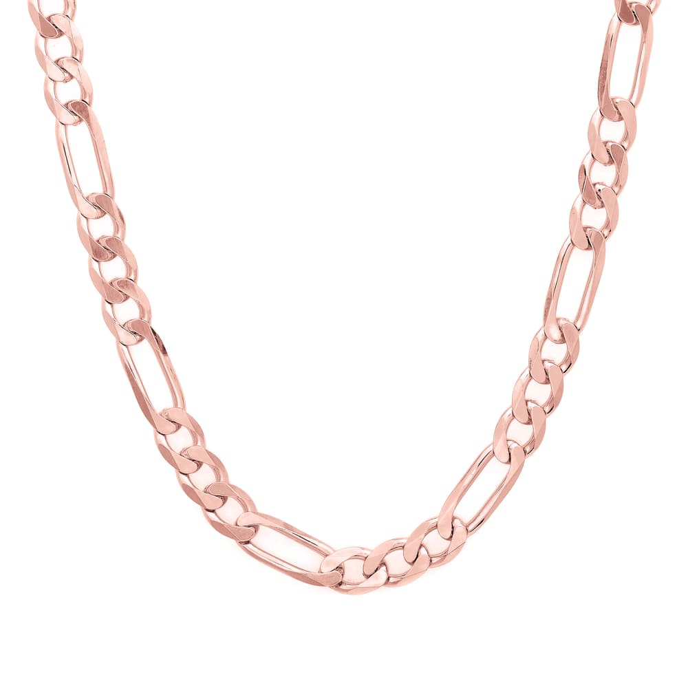 Roberto Martinez Rose Gold Plated Silver 6 mm Figaro Chain (18"-30")