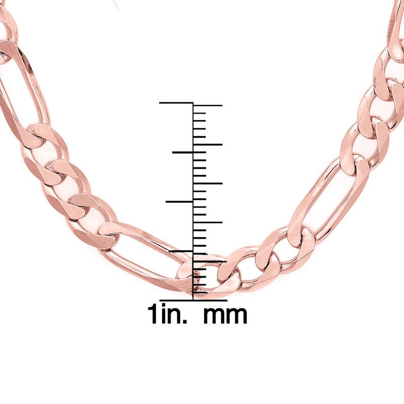 Roberto Martinez Rose Gold Plated Silver 6 mm Figaro Chain (18"-30")