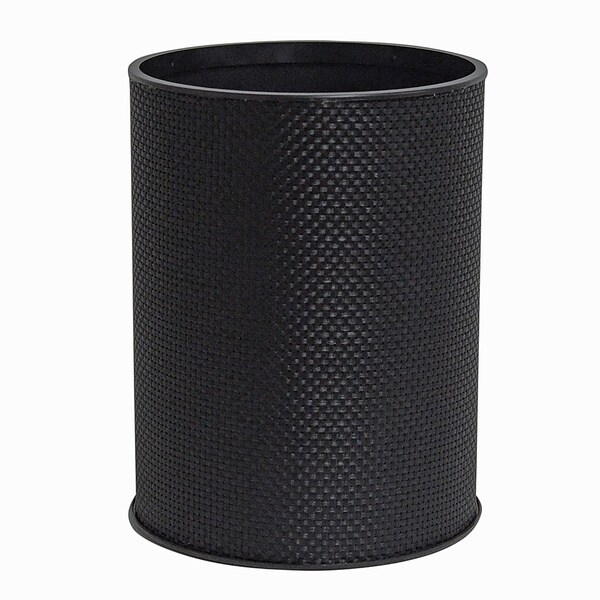 Black Basketweave Bath Wastebasket Trashcans & Wastebaskets