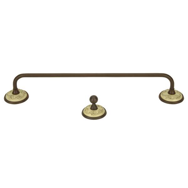 Shop Bordeaux Ivory Oil Rubbed Bronze 2 Piece Bathroom Accessory Set Overstock 8296615