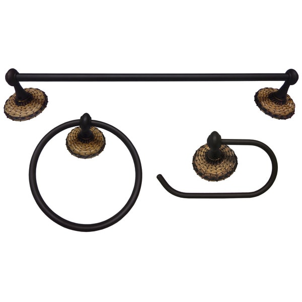 Hamptons Aged Bronze 4 piece Bathroom Accessory Set Bath Accessories