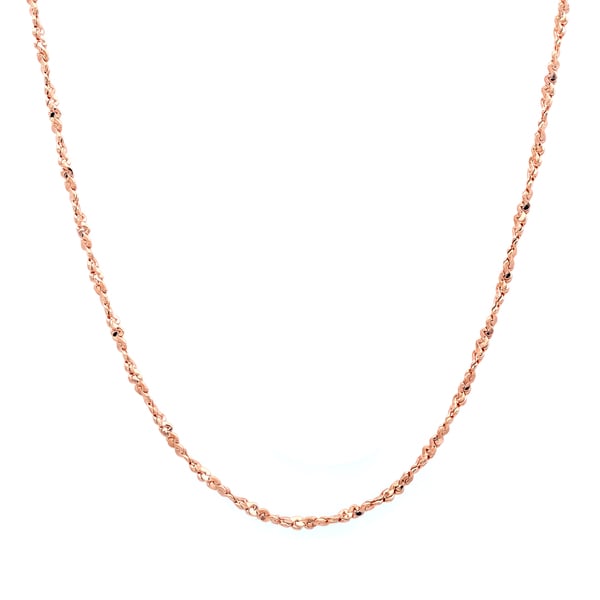 Sterling Essentials 14k Rose Gold over Silver Twisted Serpentine Chain (1 mm) Sterling Essentials Gold Over Silver Necklaces